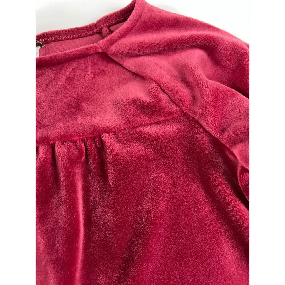 Tea Collection Velour Bell Sleeve Dress Earth Red Size 3
